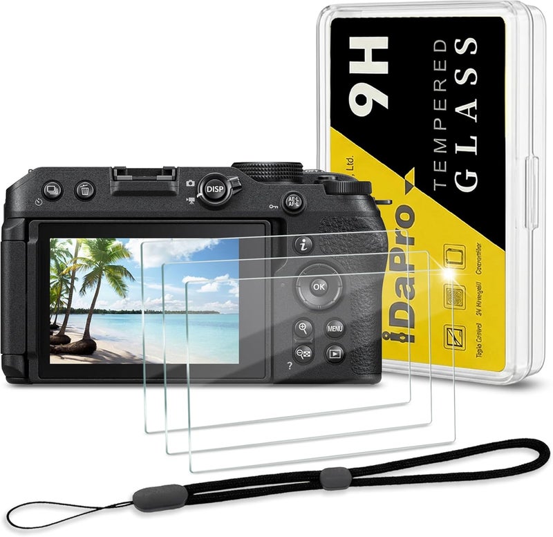 iDaPro Glass Screen Protector for Nikon Z30 Z 30 + Hand Lanyard [3+1 Pack] Tempered Glass Easy Installation - Image 1